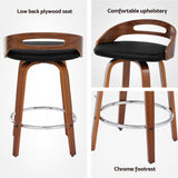Table & Bar Stools: Artiss 4x Bar Stools Swivel Dining Chairs Low Back Counter Seat PU Cushion