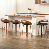 Table & Bar Stools: Artiss 4x Bar Stools Swivel Dining Chairs Low Back Counter Seat PU Cushion