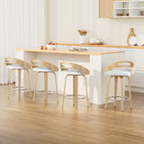 Table & Bar Stools: Artiss 4x Bar Stools Swivel Dining Chairs Low Back Counter Seat PU Cushion