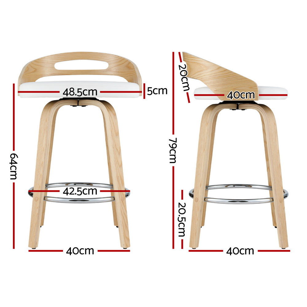 Table & Bar Stools: Artiss 4x Bar Stools Swivel Dining Chairs Low Back Counter Seat PU Cushion