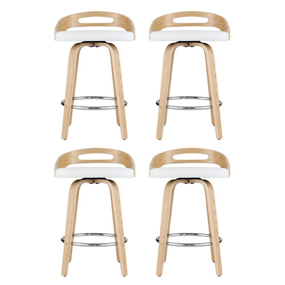 Table & Bar Stools: Artiss 4x Bar Stools Swivel Dining Chairs Low Back Counter Seat PU Cushion