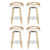 Table & Bar Stools: Artiss 4x Bar Stools Swivel Dining Chairs Low Back Counter Seat PU Cushion