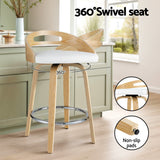 Table & Bar Stools: Artiss 4x Bar Stools Swivel Dining Chairs Low Back Counter Seat PU Cushion