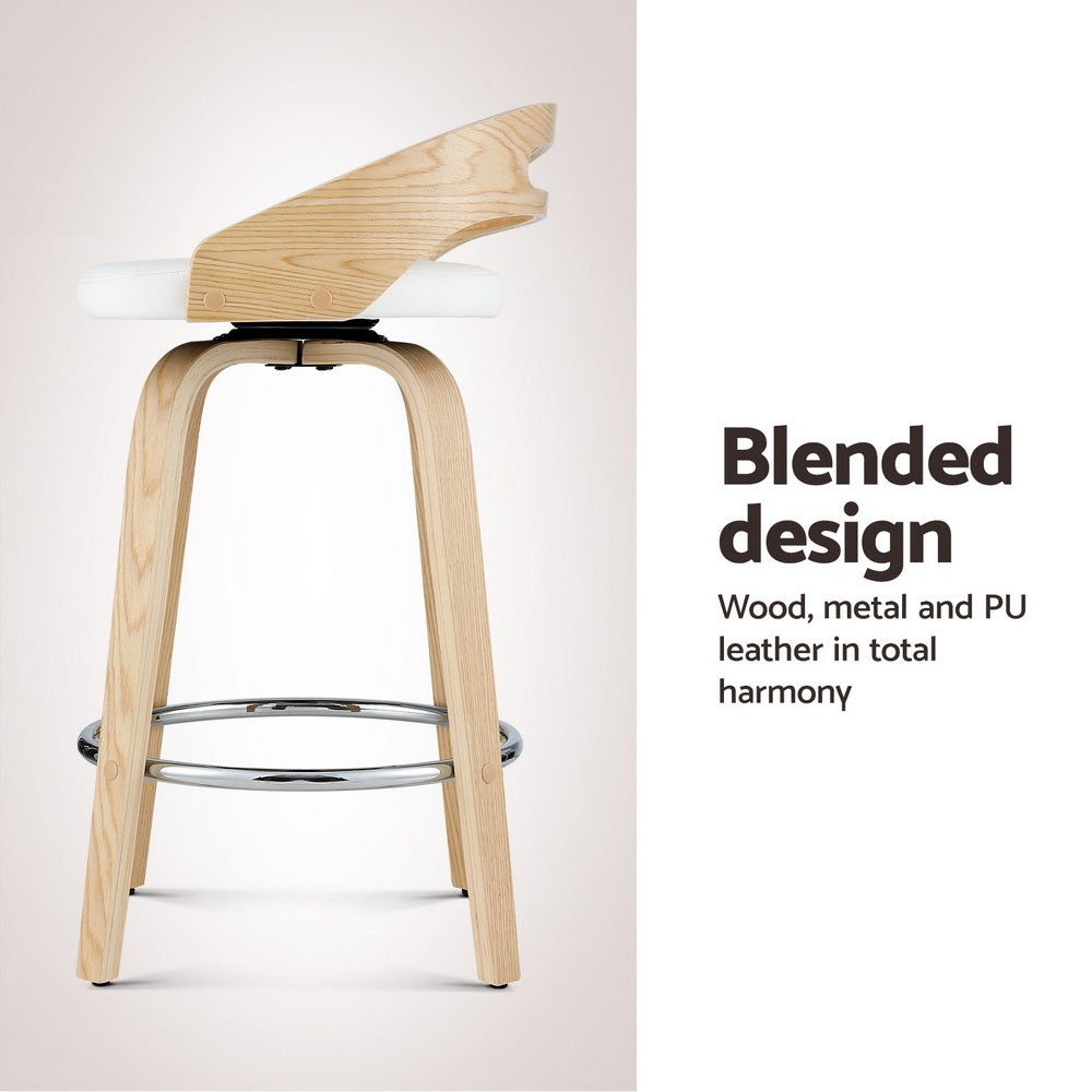 Table & Bar Stools: Artiss 4x Bar Stools Swivel Dining Chairs Low Back Counter Seat PU Cushion