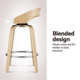Table & Bar Stools: Artiss 4x Bar Stools Swivel Dining Chairs Low Back Counter Seat PU Cushion