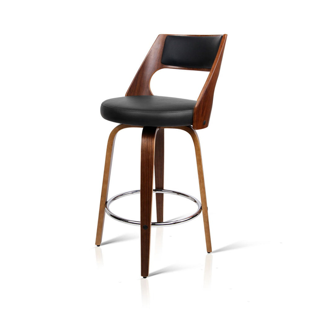 Table & Bar Stools: Artiss 2x Bar Stools Swivel Leather Chair 65cm