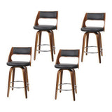 Table & Bar Stools: Artiss 4x Bar Stools Swivel Leather Chair 65cm