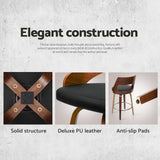 Table & Bar Stools: Artiss 4x Bar Stools Swivel Leather Chair 65cm