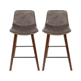 Artiss Bar Stools Kitchen Counter Barstools Leather Wooden Chairs x2