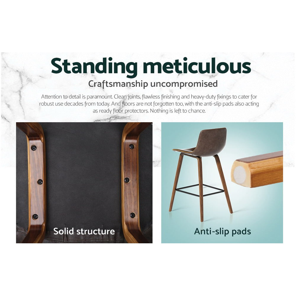 Table & Bar Stools: Artiss Bar Stools Kitchen Counter Barstools Leather Wooden Chairs x2