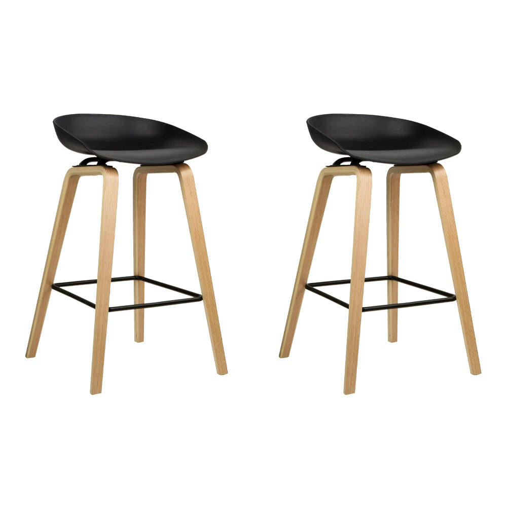 Table & Bar Stools: Artiss 2x Bar Stools Wooden