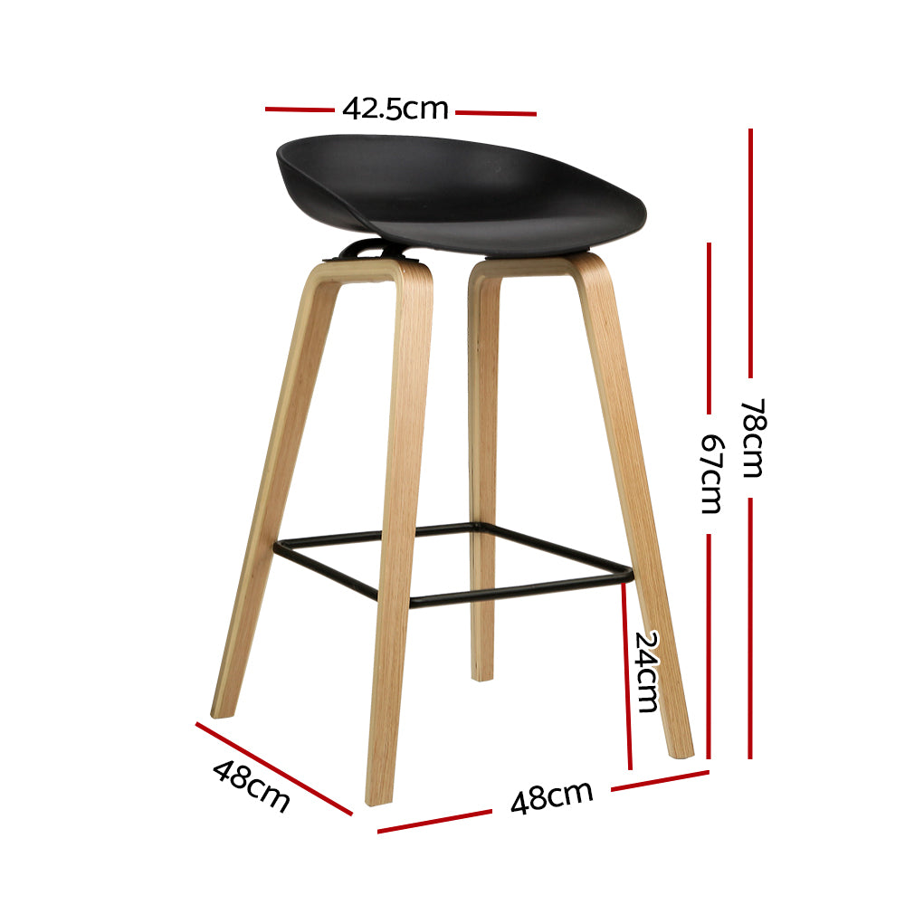 Table & Bar Stools: Artiss 2x Bar Stools Wooden