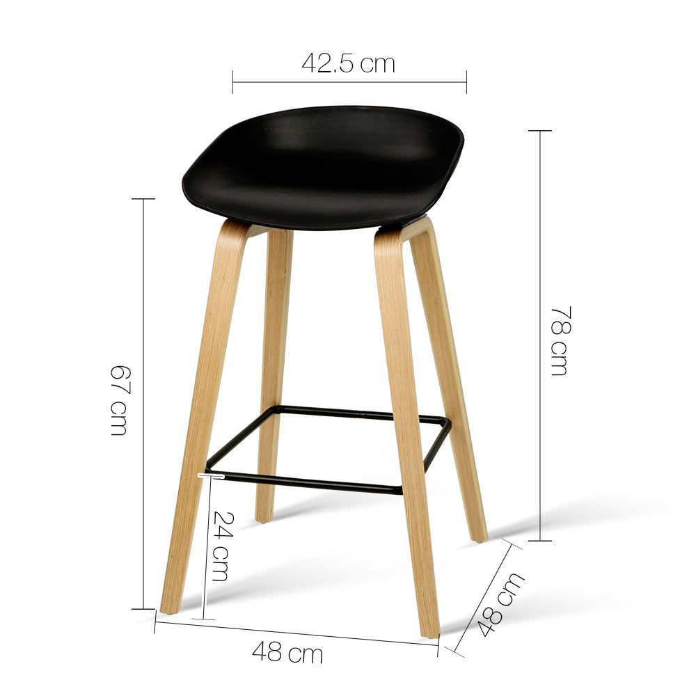 Table & Bar Stools: 4x Artiss Bar Stools Kitchen Counter Stool Dining Chairs Wooden Black