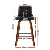 Artiss 2x Bar Stools Swivel Leather Padded Wooden