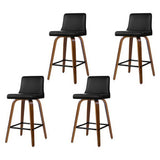 Massage Chairs: Artiss 4x Bar Stools Swivel Leather Padded Wooden