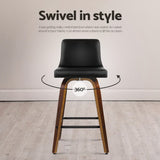 Massage Chairs: Artiss 4x Bar Stools Swivel Leather Padded Wooden