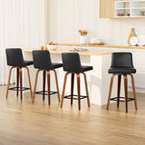 Massage Chairs: Artiss 4x Bar Stools Swivel Leather Padded Wooden