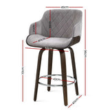 Table & Bar Stools: Artiss Bar Stools Swivel Velvet Padded Wooden