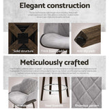 Table & Bar Stools: Artiss Bar Stools Swivel Velvet Padded Wooden