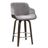 Table & Bar Stools: Artiss Bar Stools Swivel Velvet Padded Wooden