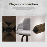 Table & Bar Stools: Artiss 4x Bar Stools Swivel Velvet Padded Wooden