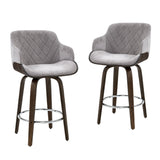 Artiss 4x Bar Stools Swivel Velvet Padded Wooden