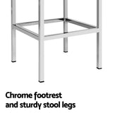 Table & Bar Stools: Artiss 4x Bar Stools Leather Padded Metal White