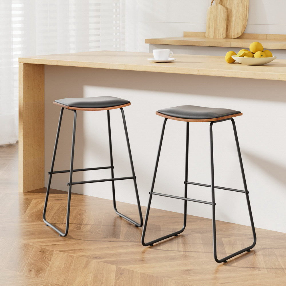 Table & Bar Stools: Artiss Bar Stools Kitchen Counter Stools Metal Chairs x2