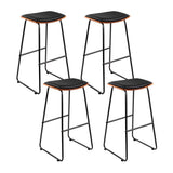 Table & Bar Stools: Artiss 4x Bar Stools Leather Padded Metal
