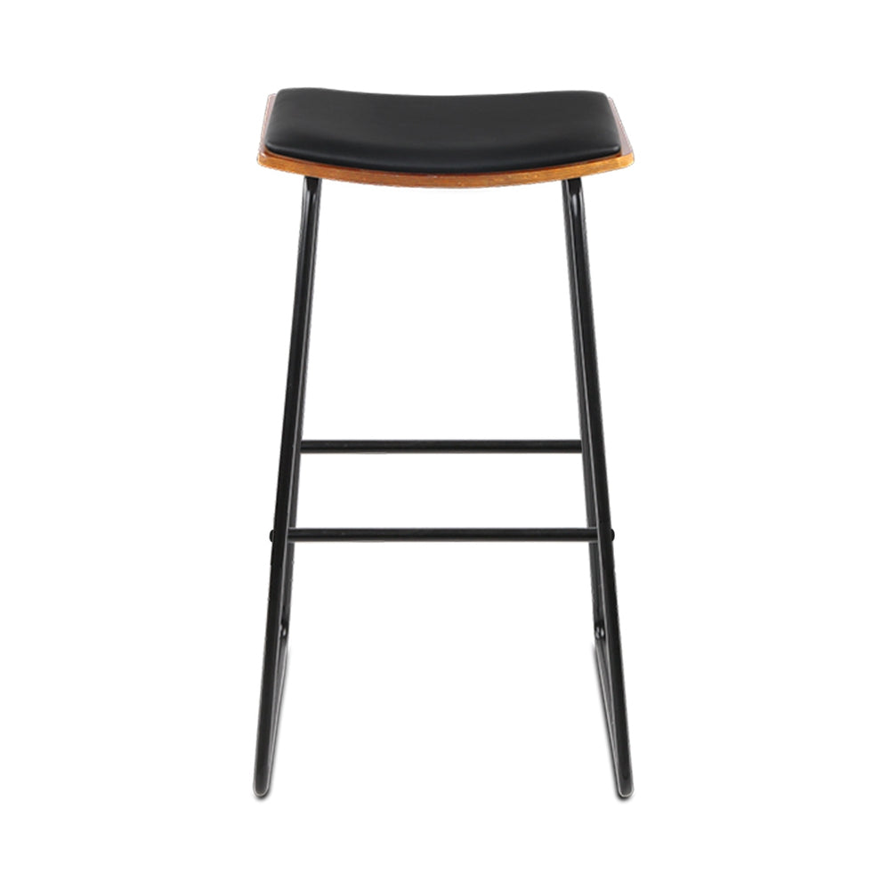 Table & Bar Stools: Artiss 4x Bar Stools Leather Padded Metal