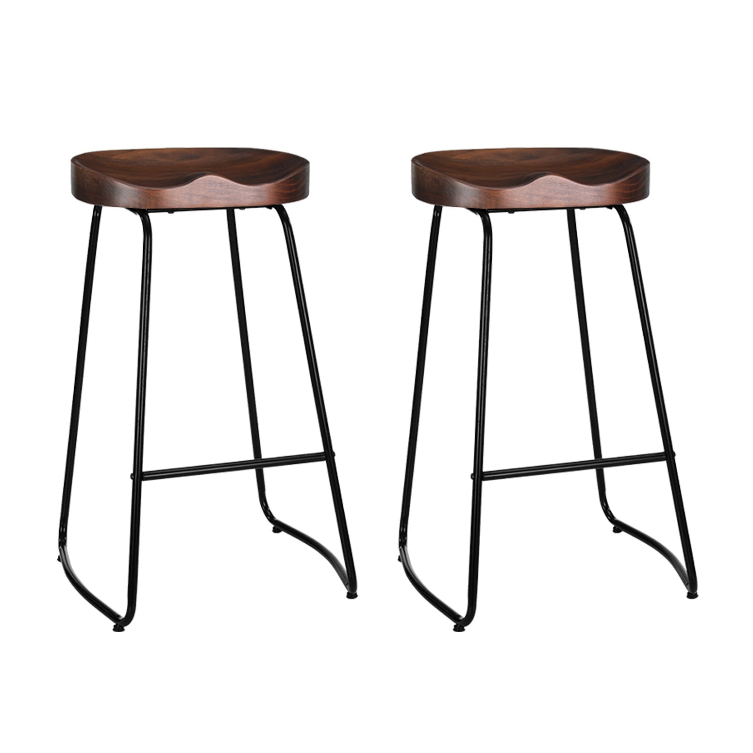 Table & Bar Stools: Artiss 2x Bar Stools Tractor Seat 75cm Black