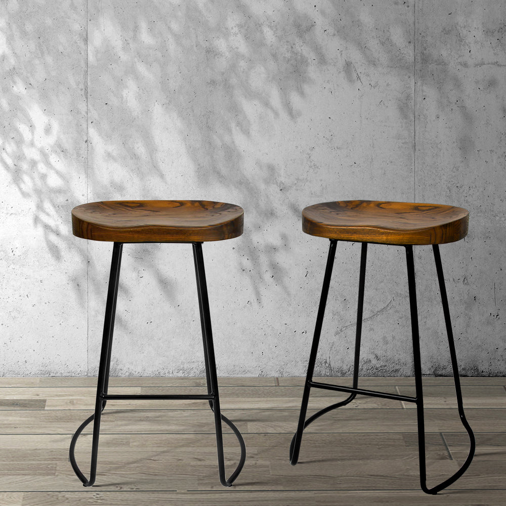 Table & Bar Stools: Artiss 2x Bar Stools Tractor Seat 65cm
