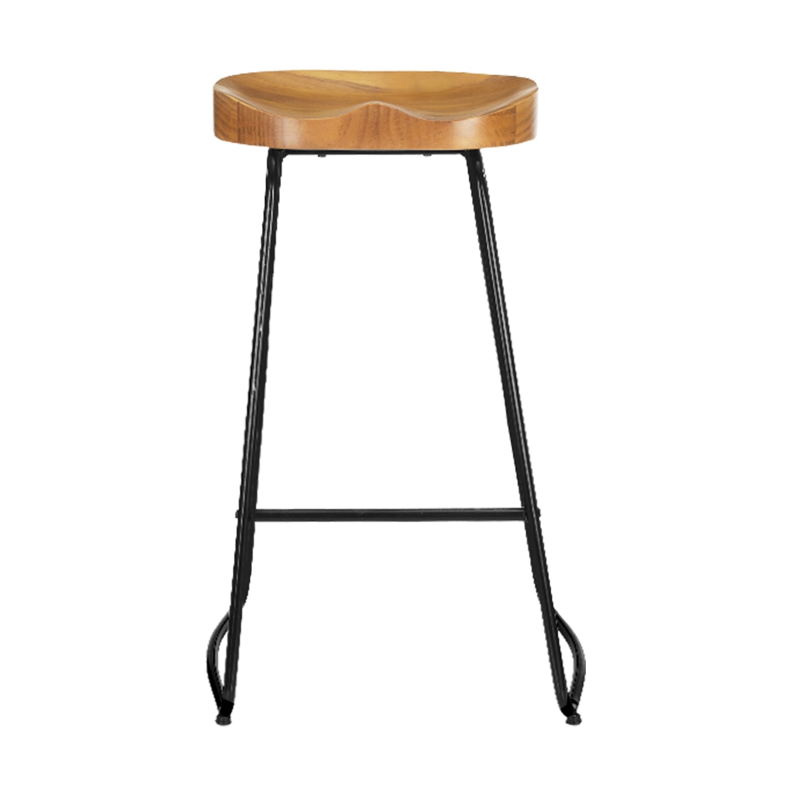 Table & Bar Stools: Artiss 4x Bar Stools Tractor Seat 75cm Wooden