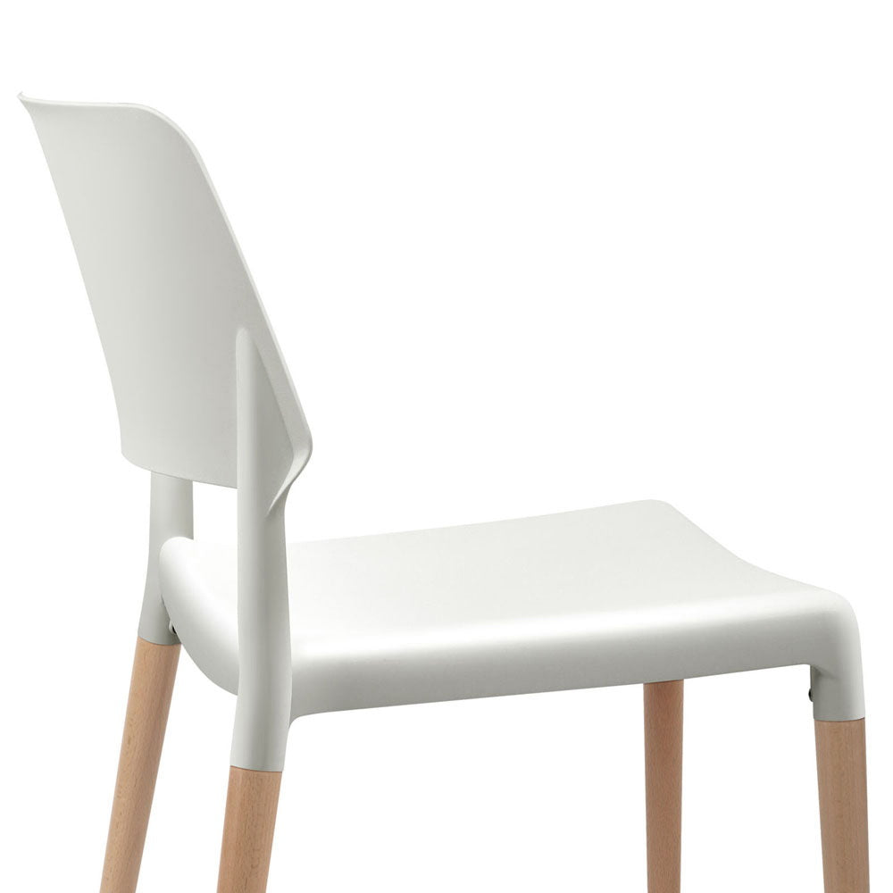 Kitchen & Dining Chairs: Artiss Dining Chairs Set of 4 Plastic Wooden Stackable White