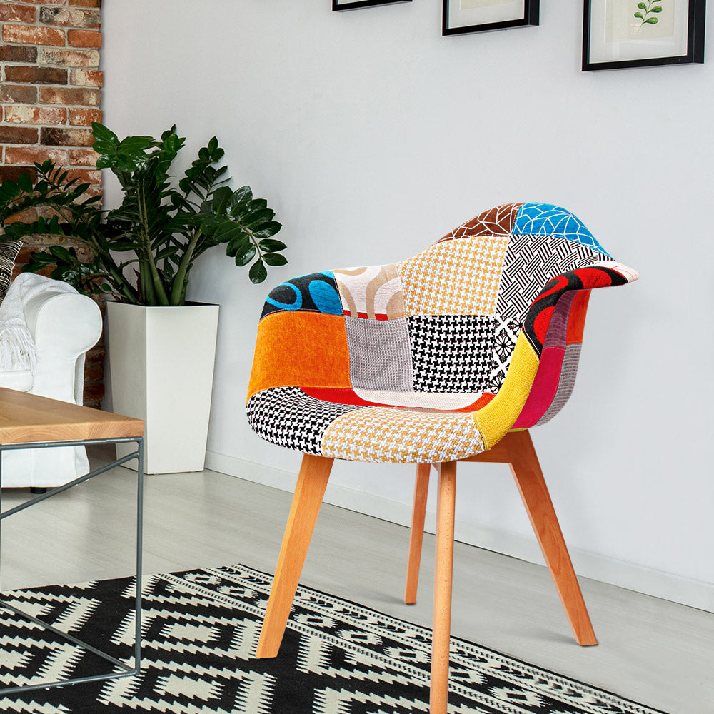 Kitchen & Dining Chairs: Artiss Dining Chairs Set of 2 Fabric Retro Replica DSW