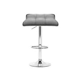 Table & Bar Stools: Artiss 4x Bar Stools Linen Padded Gas Lift