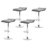 Table & Bar Stools: Artiss 4x Bar Stools Linen Padded Gas Lift