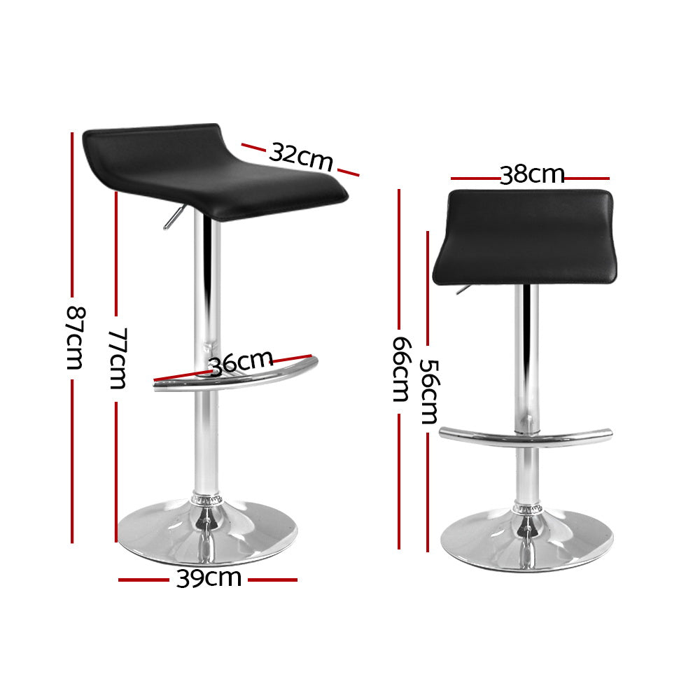 Table & Bar Stools: Artiss 2x Bar Stools Adjustable Gas Lift Chairs Black