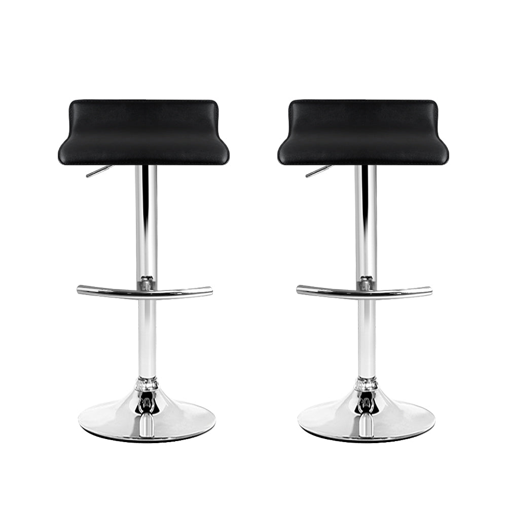 Table & Bar Stools: Artiss 2x Bar Stools Adjustable Gas Lift Chairs Black