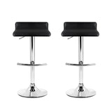 Artiss 2x Bar Stools Adjustable Gas Lift Chairs Black