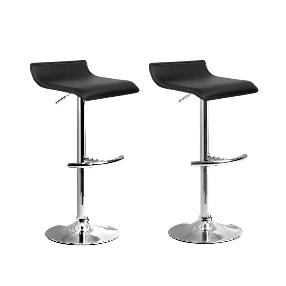 Table & Bar Stools: Artiss 2x Bar Stools Adjustable Gas Lift Chairs Black