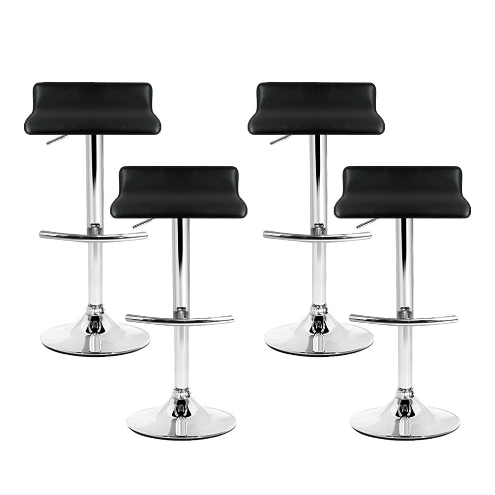 Table & Bar Stools: Artiss 4x Bar Stools Adjustable Gas Lift Chairs Black