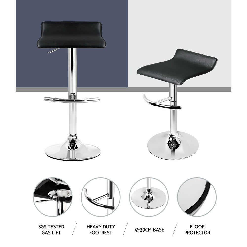 Table & Bar Stools: Artiss 4x Bar Stools Adjustable Gas Lift Chairs Black