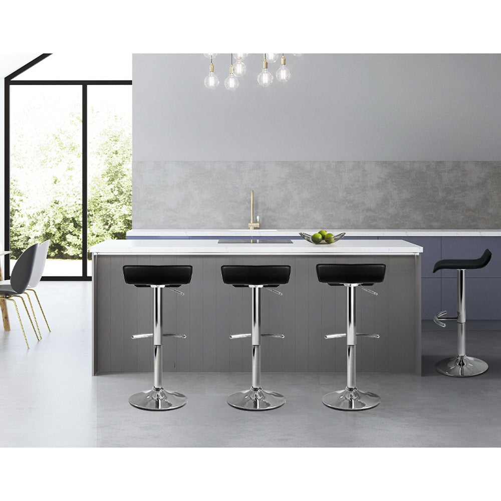 Table & Bar Stools: Artiss 4x Bar Stools Adjustable Gas Lift Chairs Black