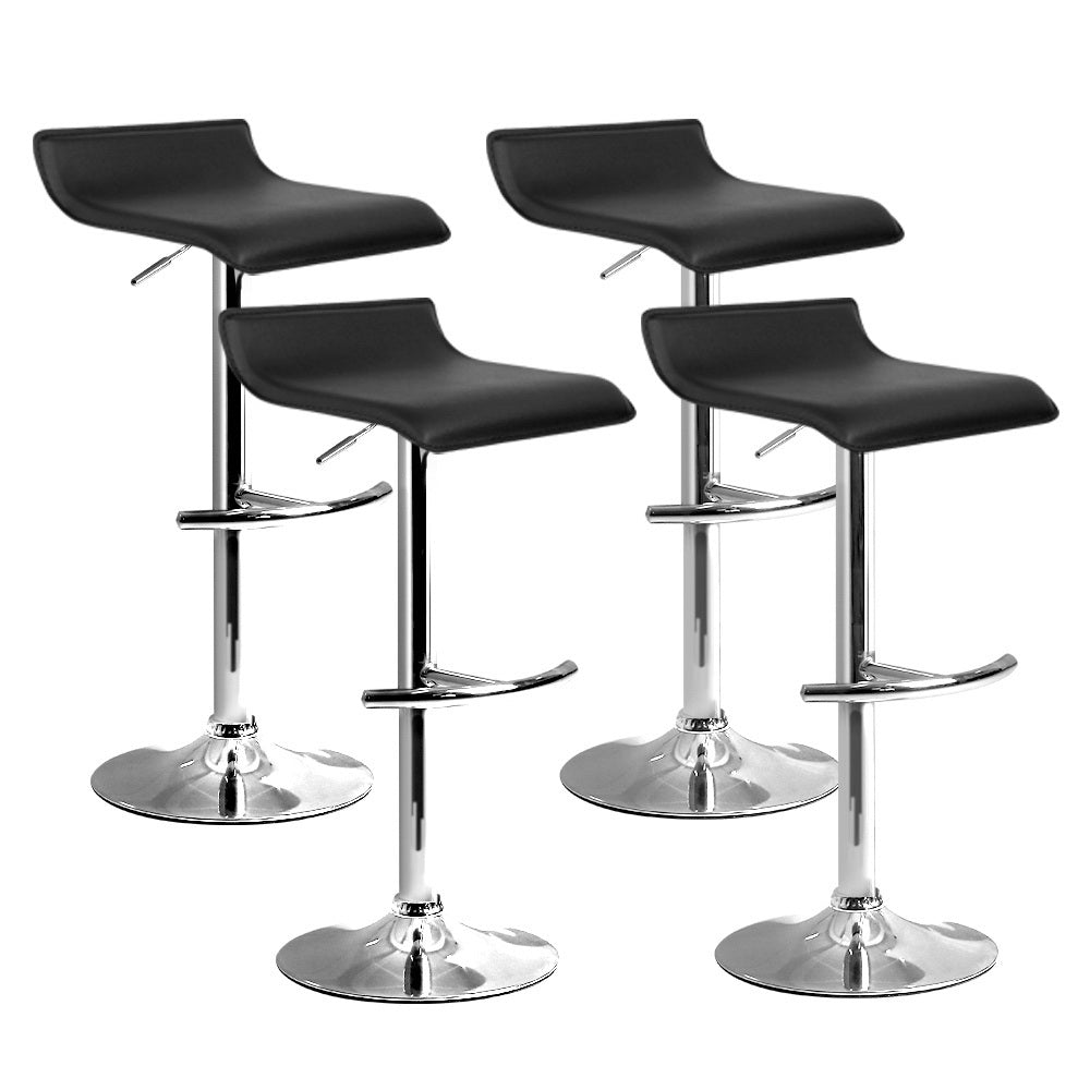 Table & Bar Stools: Artiss 4x Bar Stools Adjustable Gas Lift Chairs Black