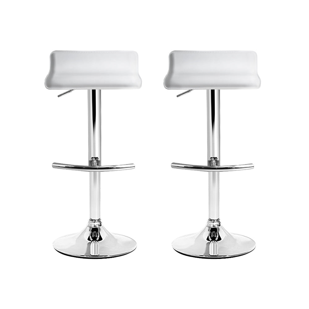 Table & Bar Stools: Artiss 2x Bar Stools Adjustable Gas Lift Chairs White