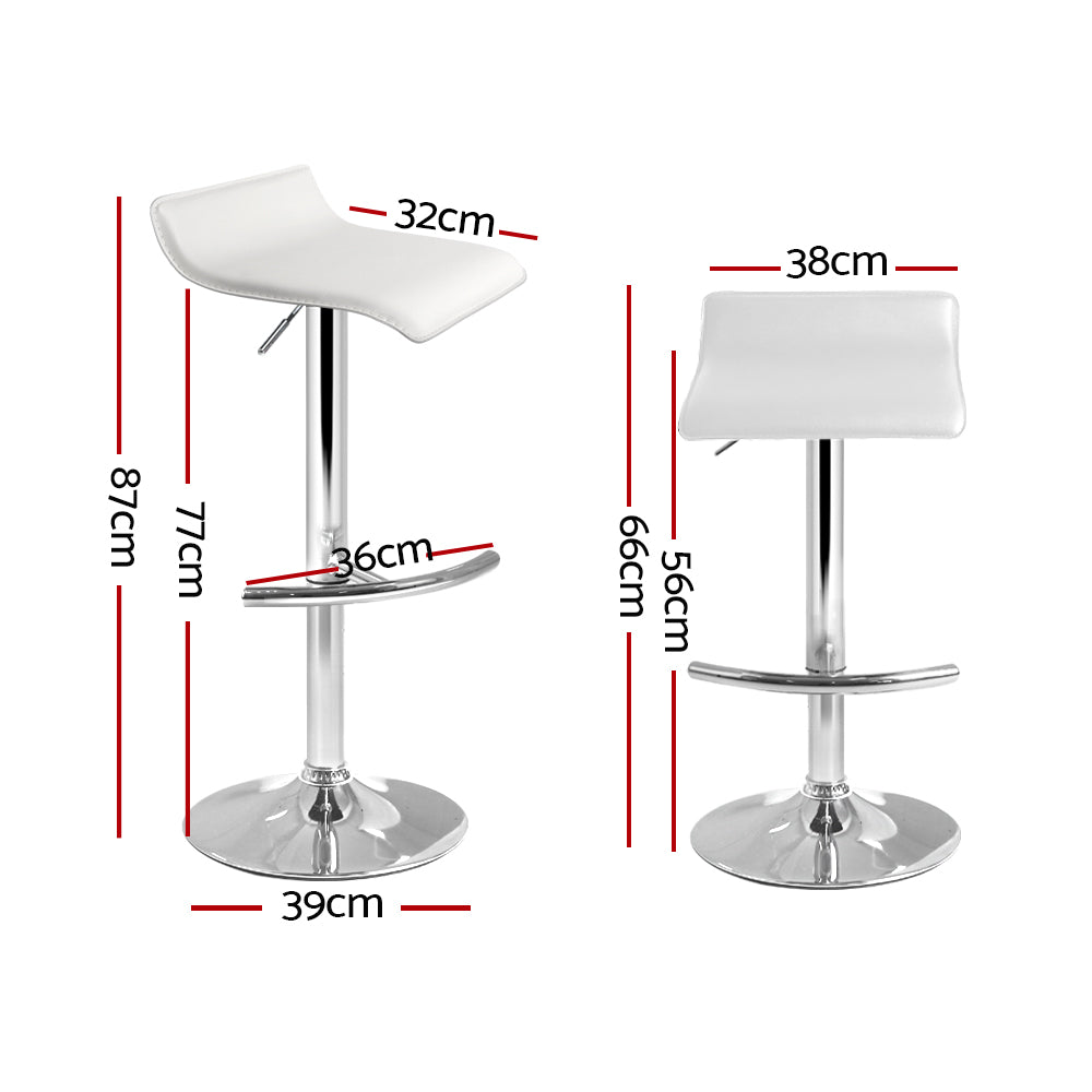 Table & Bar Stools: Artiss 4x Bar Stools Adjustable Gas Lift Chairs White