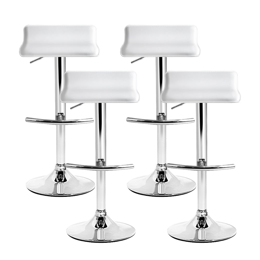 Table & Bar Stools: Artiss 4x Bar Stools Adjustable Gas Lift Chairs White