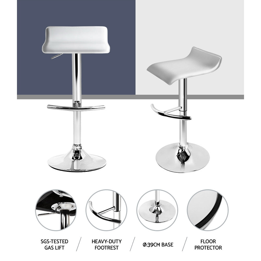 Table & Bar Stools: Artiss 4x Bar Stools Adjustable Gas Lift Chairs White