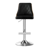 Table & Bar Stools: Artiss Bar Stool Bentwood Swivel Adjustable Kitchen Counter Stool Leather Black